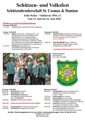 Plakat unseres Schützenfest 2025