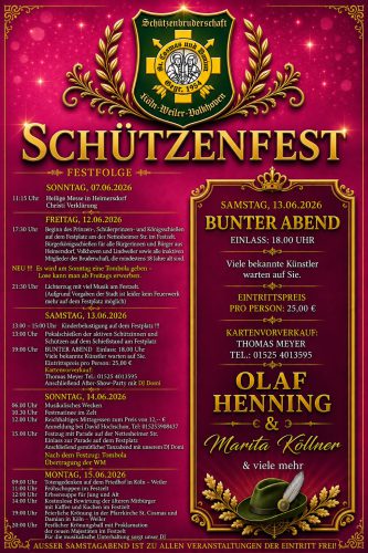 Unser Plakat für das Schützenfest 2026